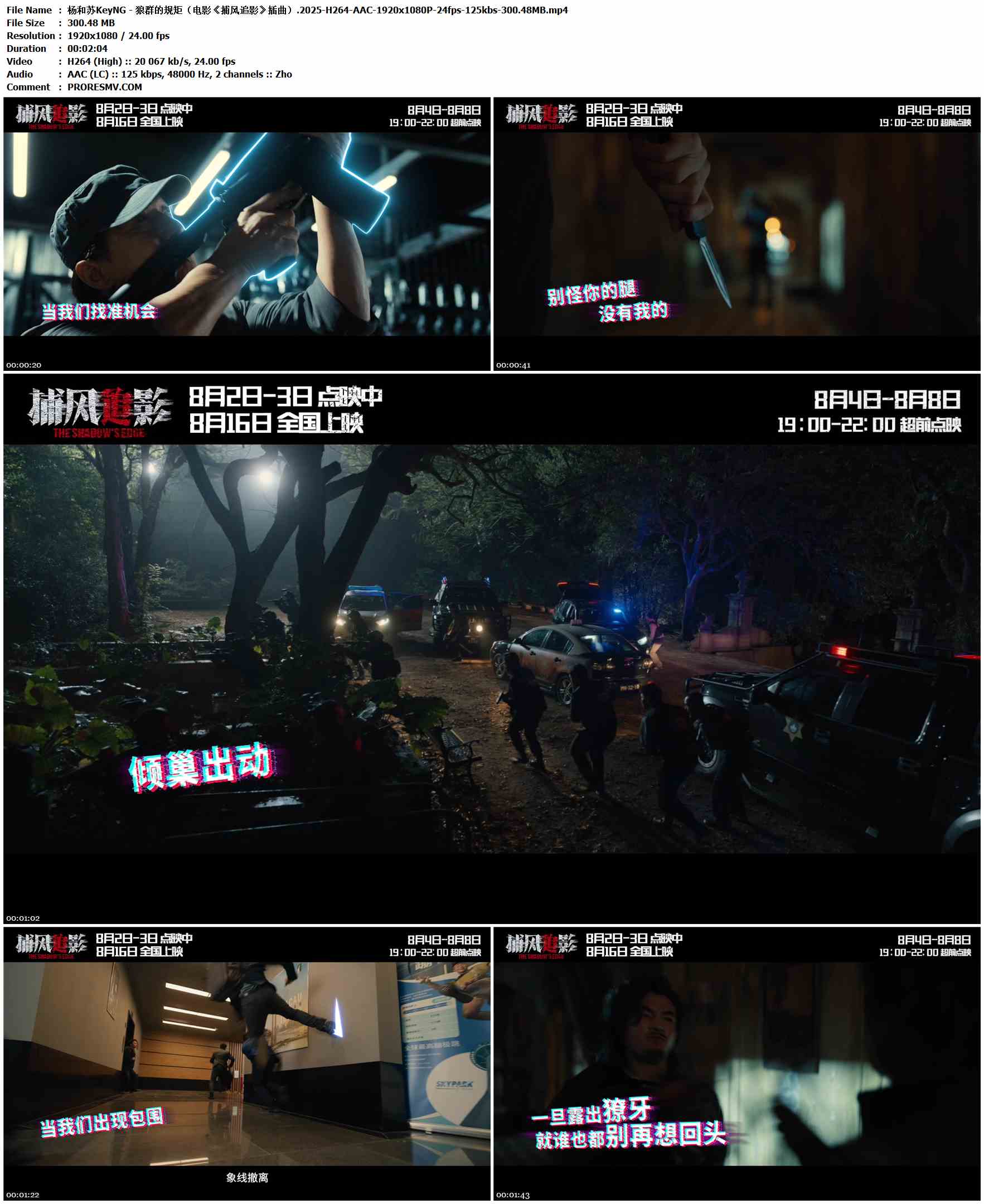 杨和苏KeyNG - 狼群的规矩（电影《捕风追影》插曲）.2025-H264-AAC-1920x1080P-24fps-125kbs-300.48MB官方MV_高清MV